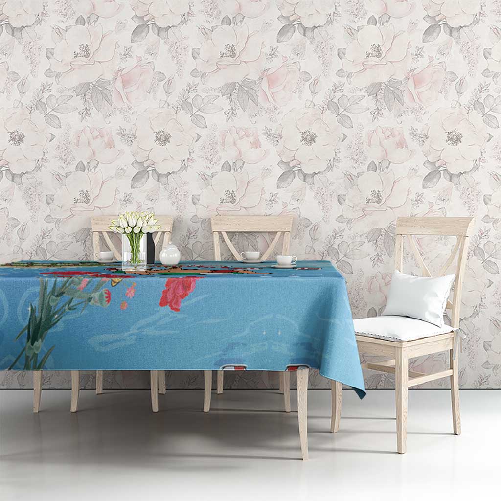 Monaco Christmas Tablecloth Swimming Santa Claus - Wonder Print Shop