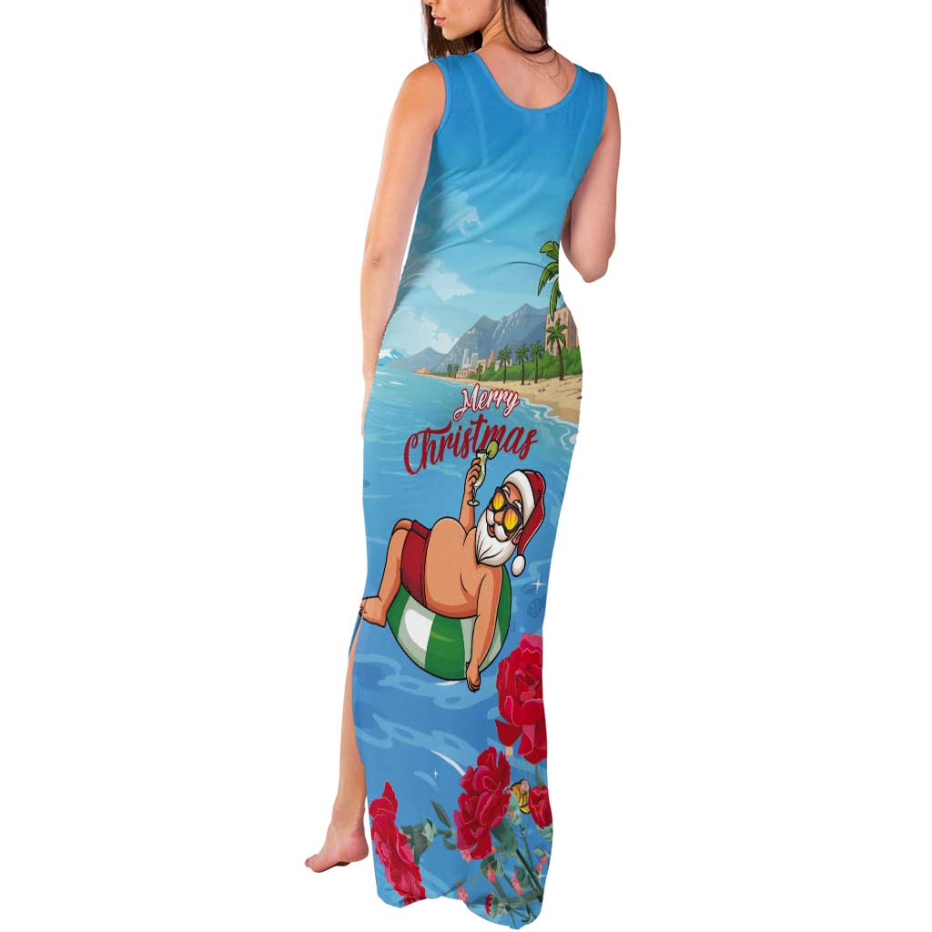 Monaco Christmas Tank Maxi Dress Swimming Santa Claus - Wonder Print Shop