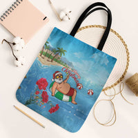 Monaco Christmas Tote Bag Swimming Santa Claus - Wonder Print Shop