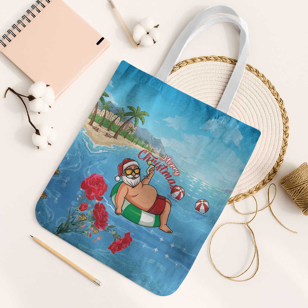 Monaco Christmas Tote Bag Swimming Santa Claus - Wonder Print Shop