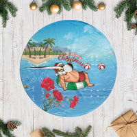 Monaco Christmas Tree Skirt Swimming Santa Claus - Wonder Print Shop