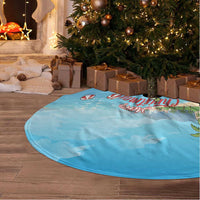 Monaco Christmas Tree Skirt Swimming Santa Claus - Wonder Print Shop