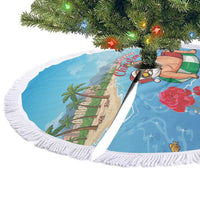 Monaco Christmas Tree Skirt Swimming Santa Claus - Wonder Print Shop