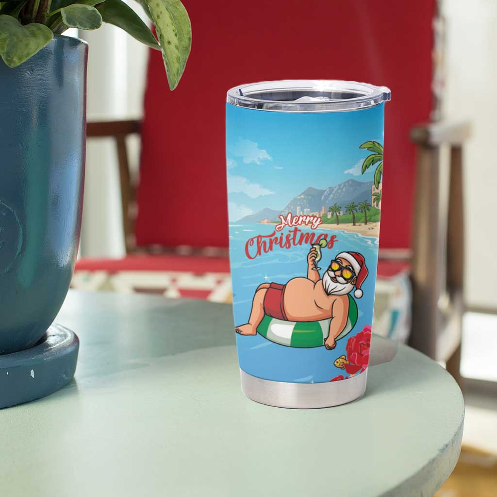 Monaco Christmas Tumbler Cup Swimming Santa Claus - Wonder Print Shop