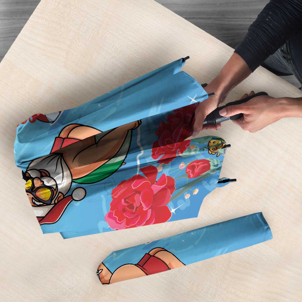 Monaco Christmas Umbrella Swimming Santa Claus - Wonder Print Shop