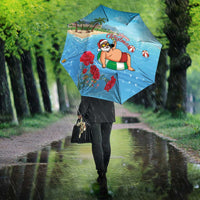 Monaco Christmas Umbrella Swimming Santa Claus - Wonder Print Shop