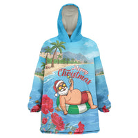 Monaco Christmas Wearable Blanket Hoodie Swimming Santa Claus - Wonder Print Shop