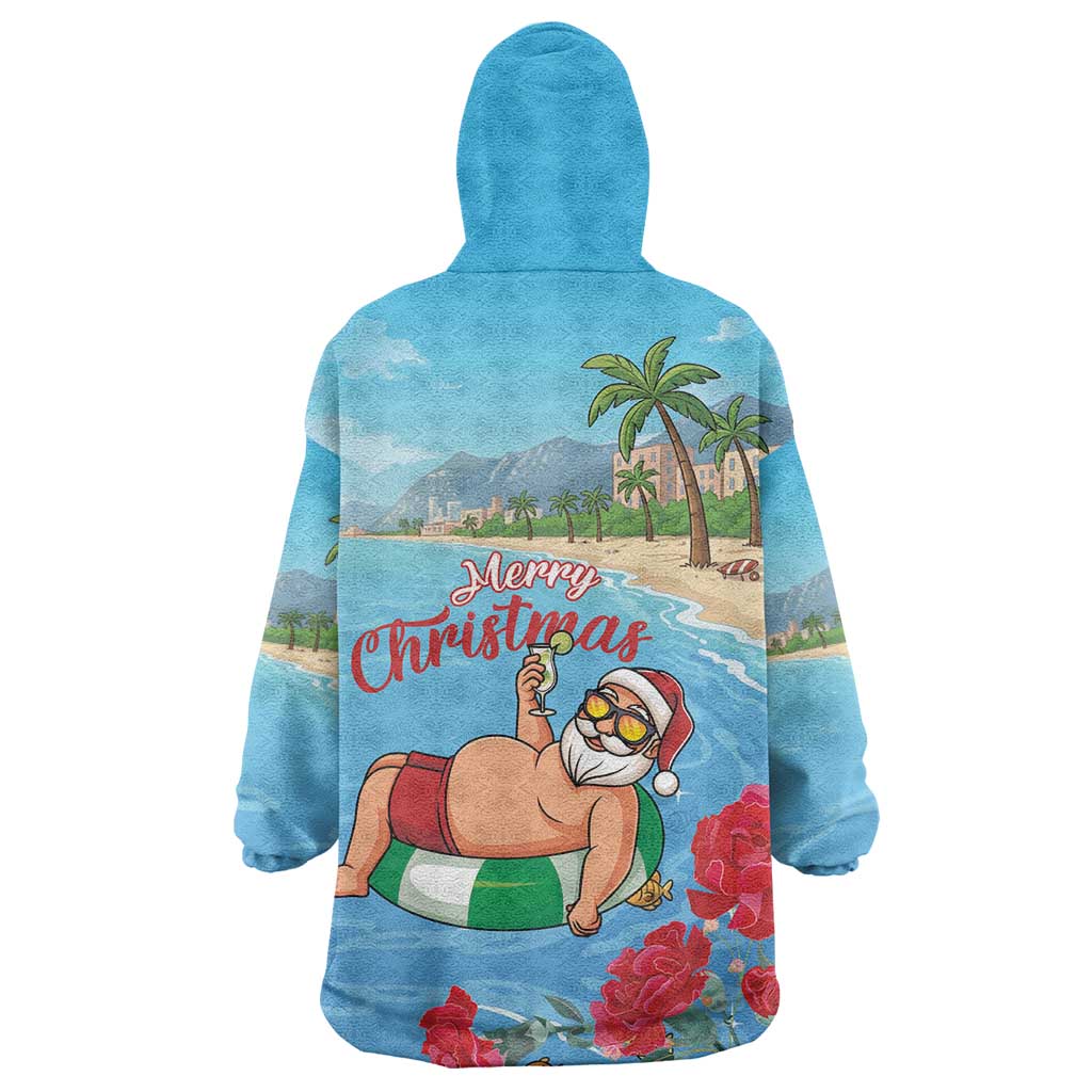 Monaco Christmas Wearable Blanket Hoodie Swimming Santa Claus - Wonder Print Shop