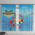 Monaco Christmas Window Curtain Swimming Santa Claus - Wonder Print Shop