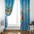 Monaco Christmas Window Curtain Swimming Santa Claus - Wonder Print Shop
