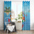 Monaco Christmas Window Curtain Swimming Santa Claus - Wonder Print Shop