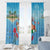 Monaco Christmas Window Curtain Swimming Santa Claus - Wonder Print Shop