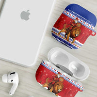 Armenia Christmas AirPods Case Santa Riding Lion - Wonder Print Shop
