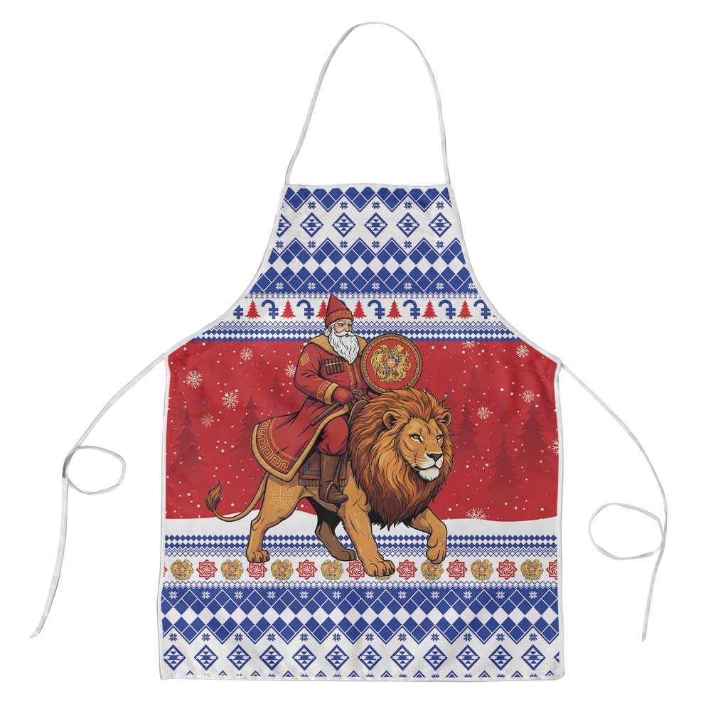 Armenia Christmas Apron Santa Riding Lion - Wonder Print Shop
