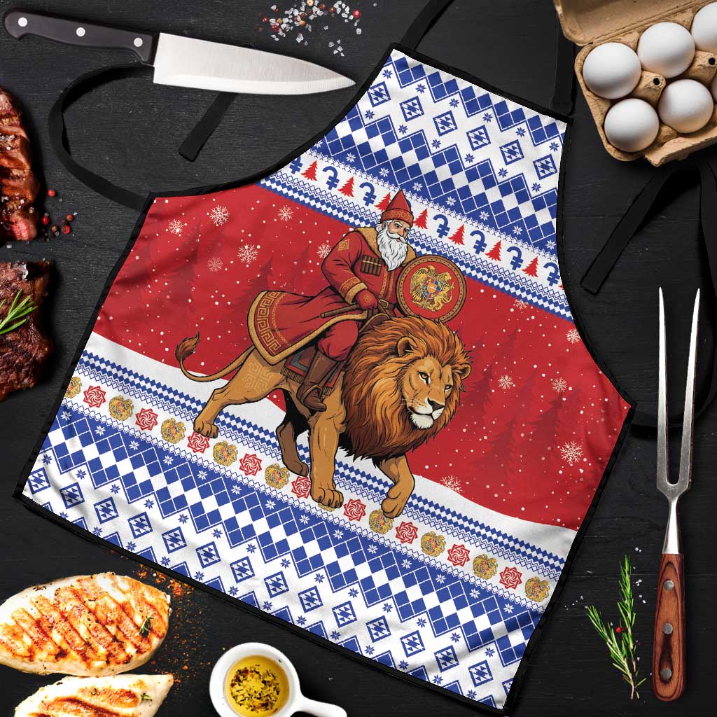 Armenia Christmas Apron Santa Riding Lion - Wonder Print Shop