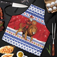 Armenia Christmas Apron Santa Riding Lion - Wonder Print Shop