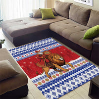 Armenia Christmas Area Rug Santa Riding Lion - Wonder Print Shop