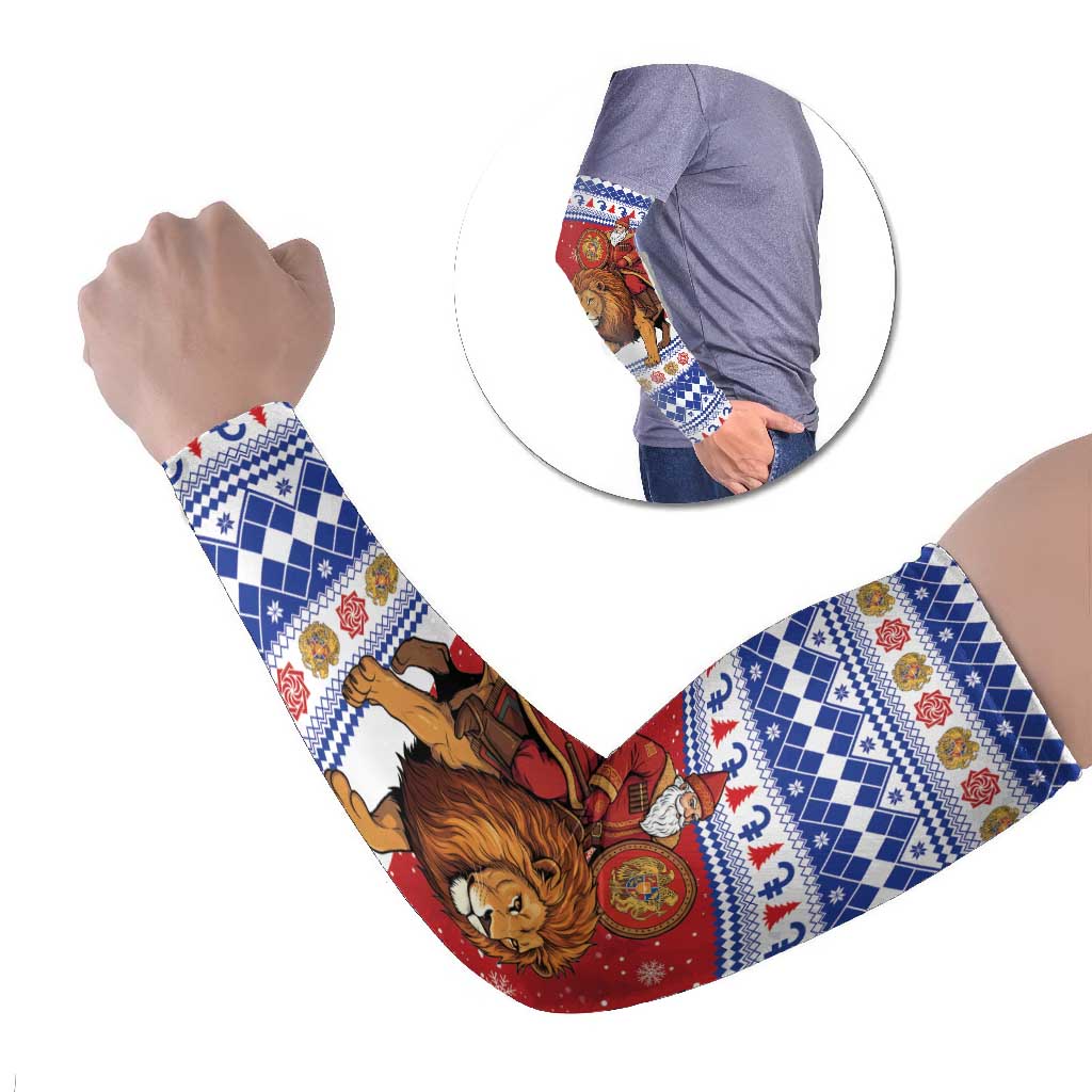 Armenia Christmas Arm Sleeves Santa Riding Lion - Wonder Print Shop