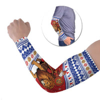 Armenia Christmas Arm Sleeves Santa Riding Lion - Wonder Print Shop
