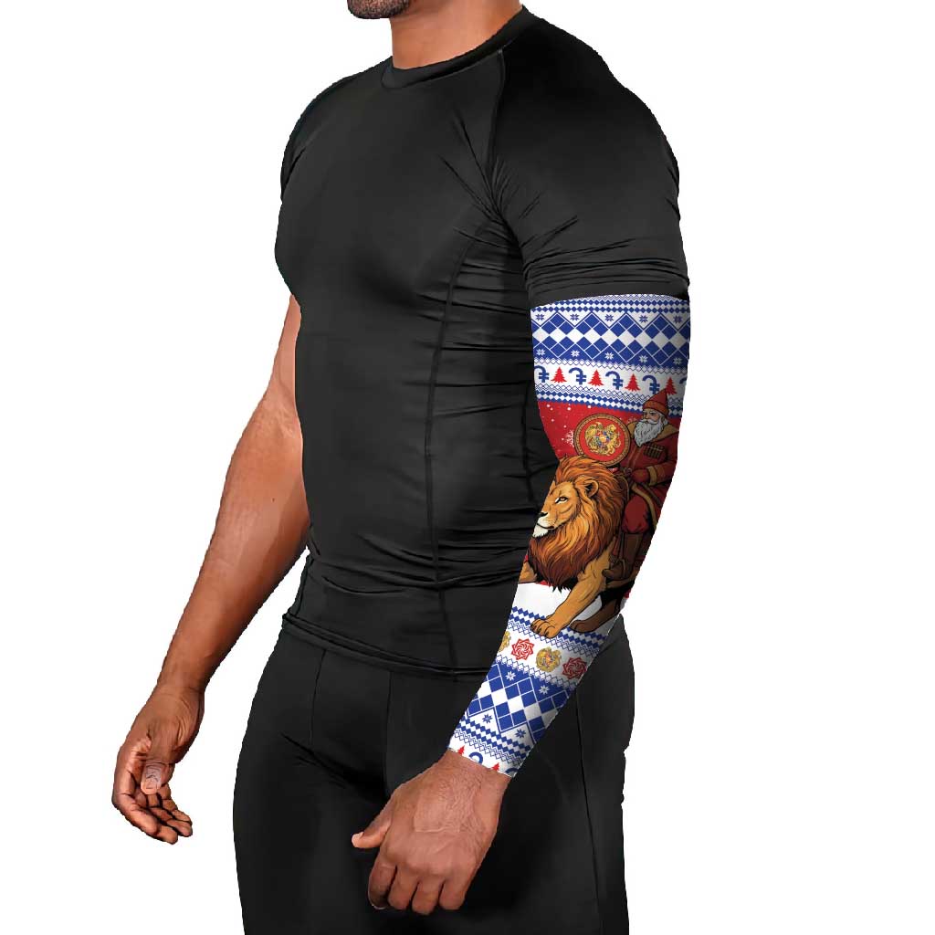 Armenia Christmas Arm Sleeves Santa Riding Lion - Wonder Print Shop