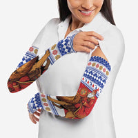 Armenia Christmas Arm Sleeves Santa Riding Lion - Wonder Print Shop