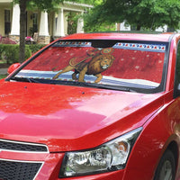 Armenia Christmas Auto Sun Shade Santa Riding Lion - Wonder Print Shop