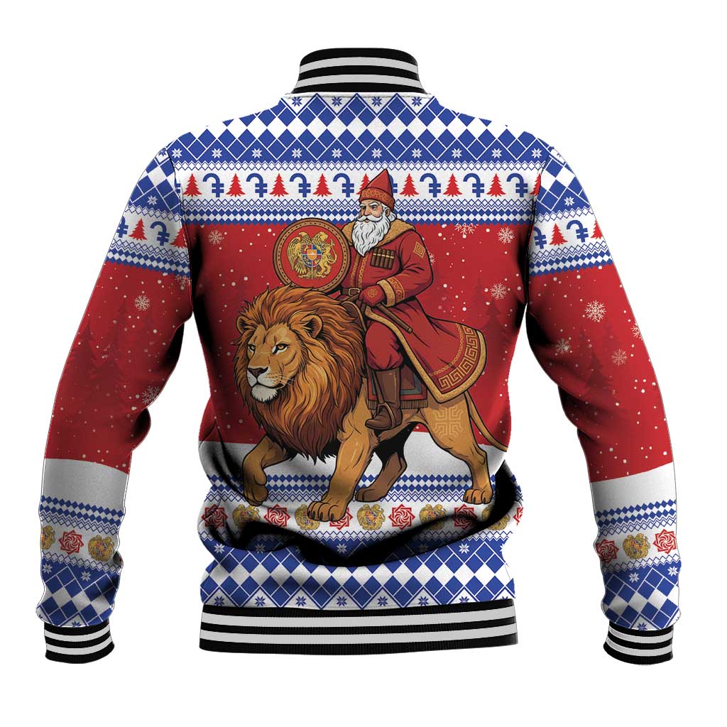 Armenia Christmas Baseball Jacket Santa Riding Lion - Wonder Print Shop