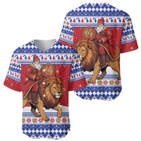 Armenia Christmas Baseball Jersey Santa Riding Lion - Wonder Print Shop