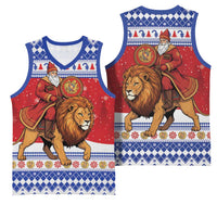 Armenia Christmas Basketball Jersey Santa Riding Lion - Wonder Print Shop