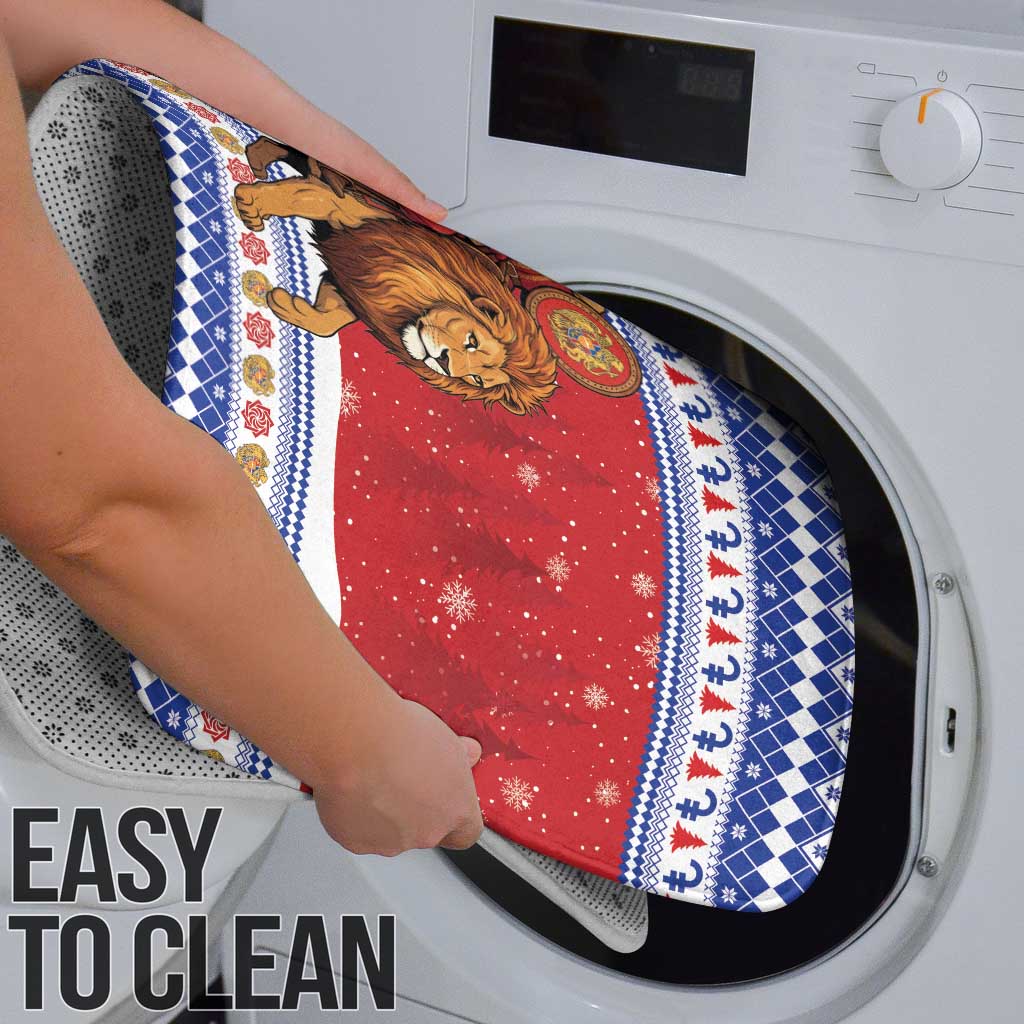 Armenia Christmas Bathroom Set Santa Riding Lion - Wonder Print Shop