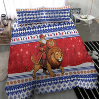 Armenia Christmas Bedding Set Santa Riding Lion - Wonder Print Shop