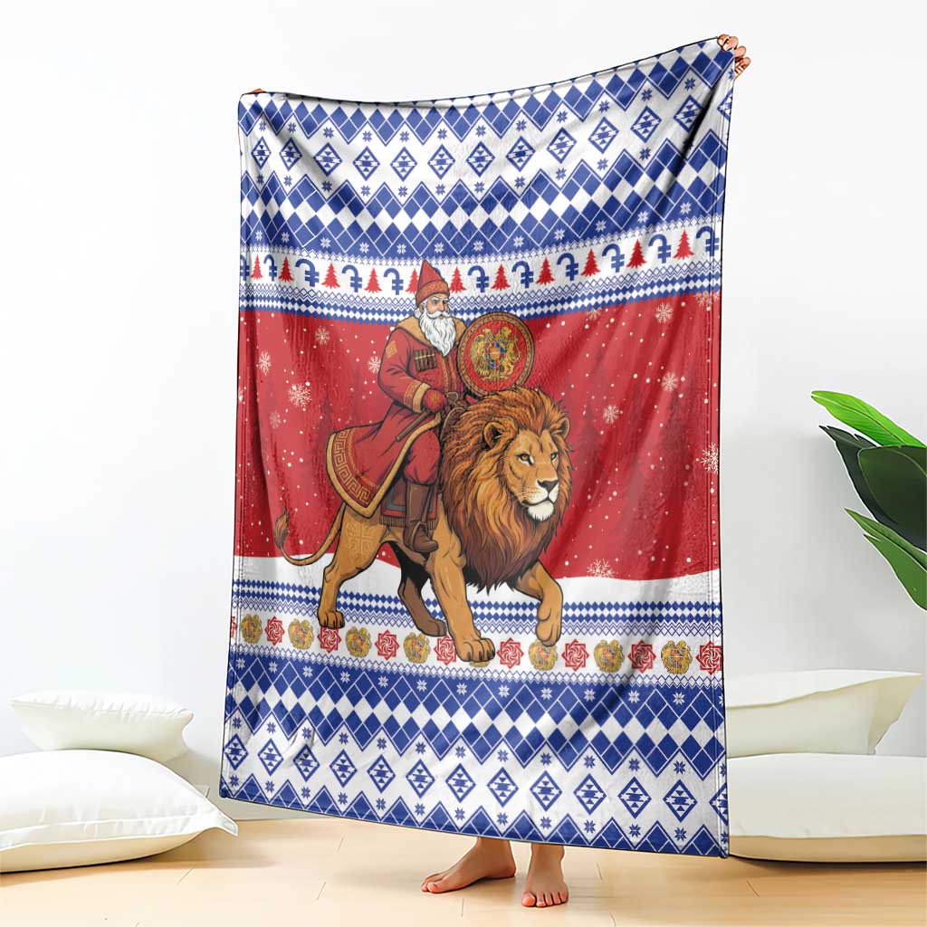 Armenia Christmas Blanket Santa Riding Lion - Wonder Print Shop
