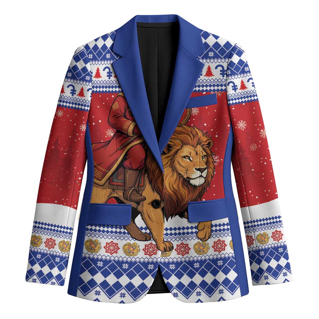 Armenia Christmas Blazer Santa Riding Lion - Wonder Print Shop