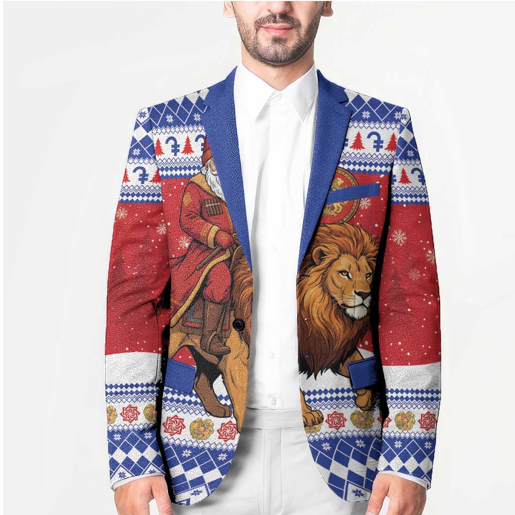 Armenia Christmas Blazer Santa Riding Lion - Wonder Print Shop