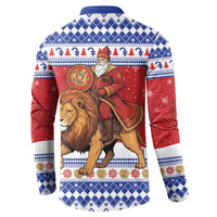Armenia Christmas Button Sweatshirt Santa Riding Lion - Wonder Print Shop