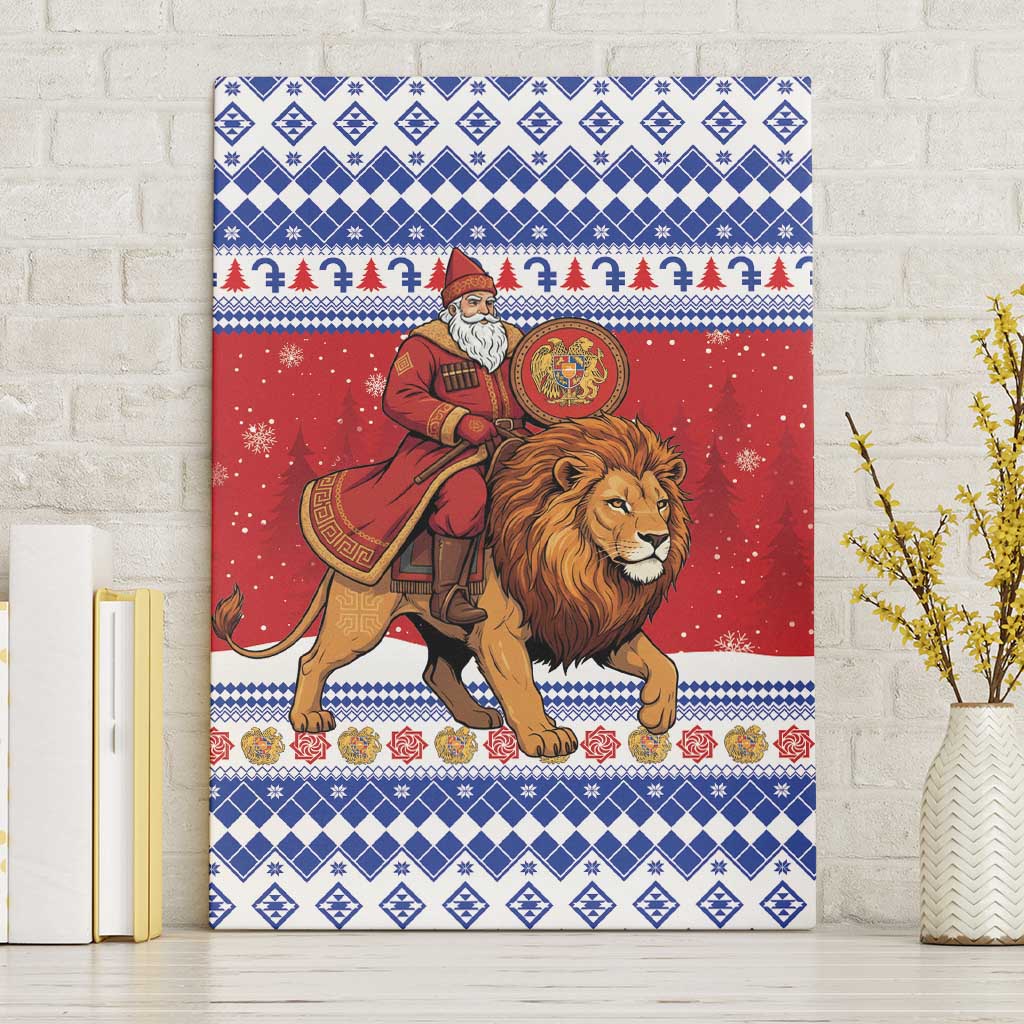 Armenia Christmas Canvas Wall Art Santa Riding Lion - Wonder Print Shop