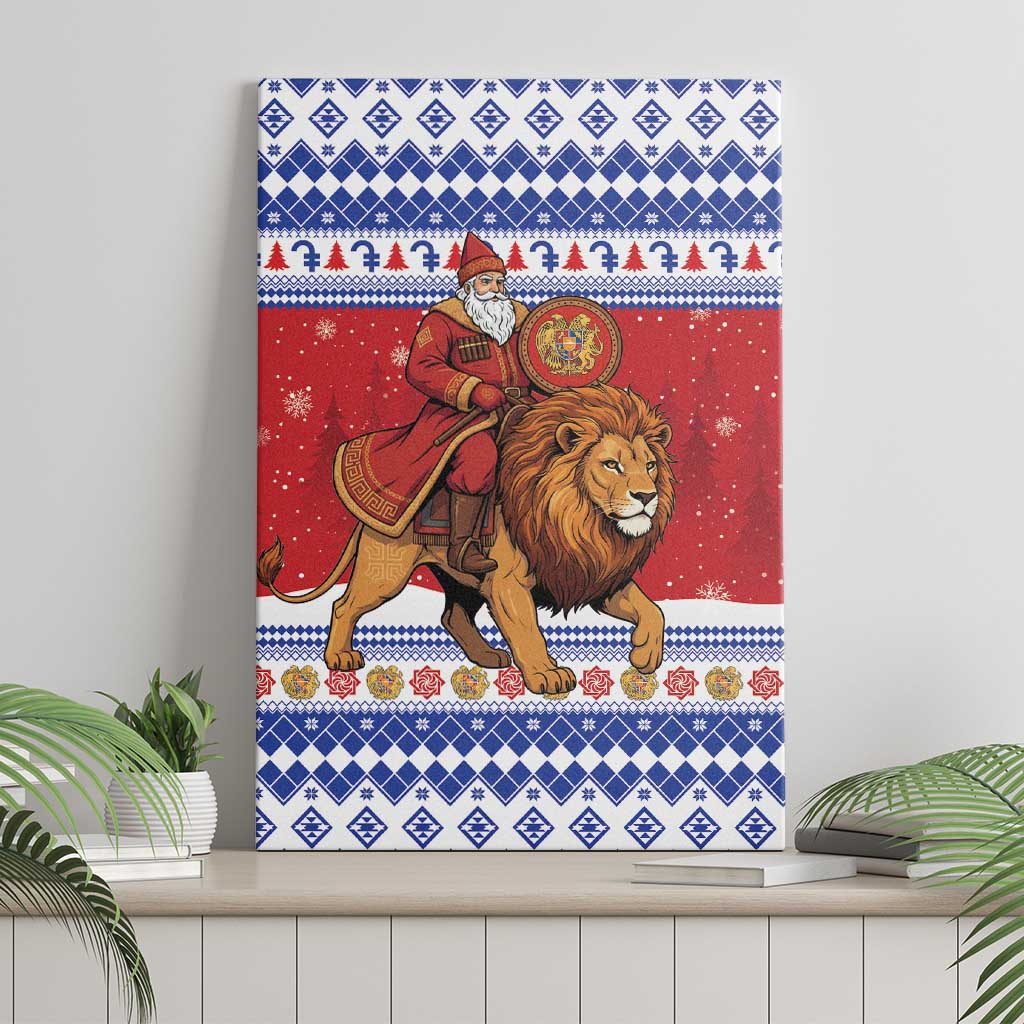 Armenia Christmas Canvas Wall Art Santa Riding Lion - Wonder Print Shop