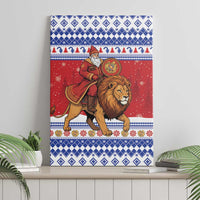 Armenia Christmas Canvas Wall Art Santa Riding Lion - Wonder Print Shop