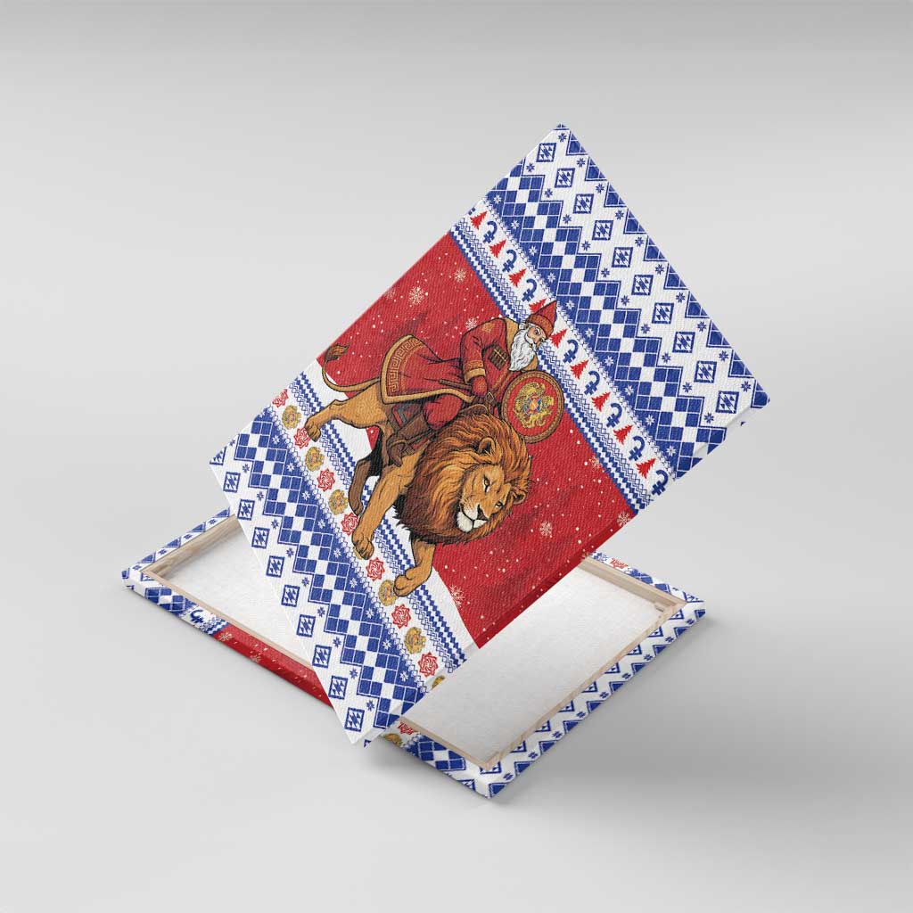 Armenia Christmas Canvas Wall Art Santa Riding Lion - Wonder Print Shop