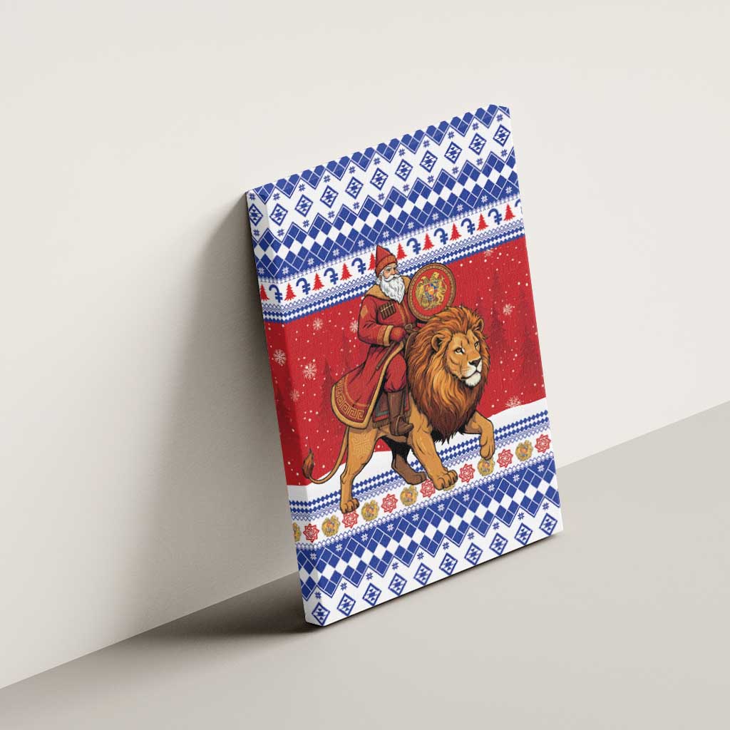 Armenia Christmas Canvas Wall Art Santa Riding Lion - Wonder Print Shop