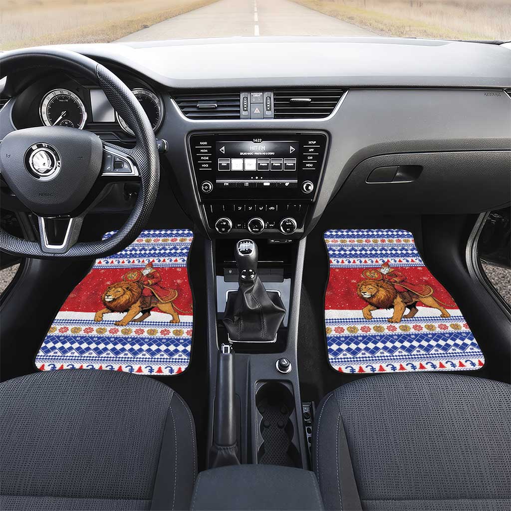 Armenia Christmas Car Mats Santa Riding Lion - Wonder Print Shop