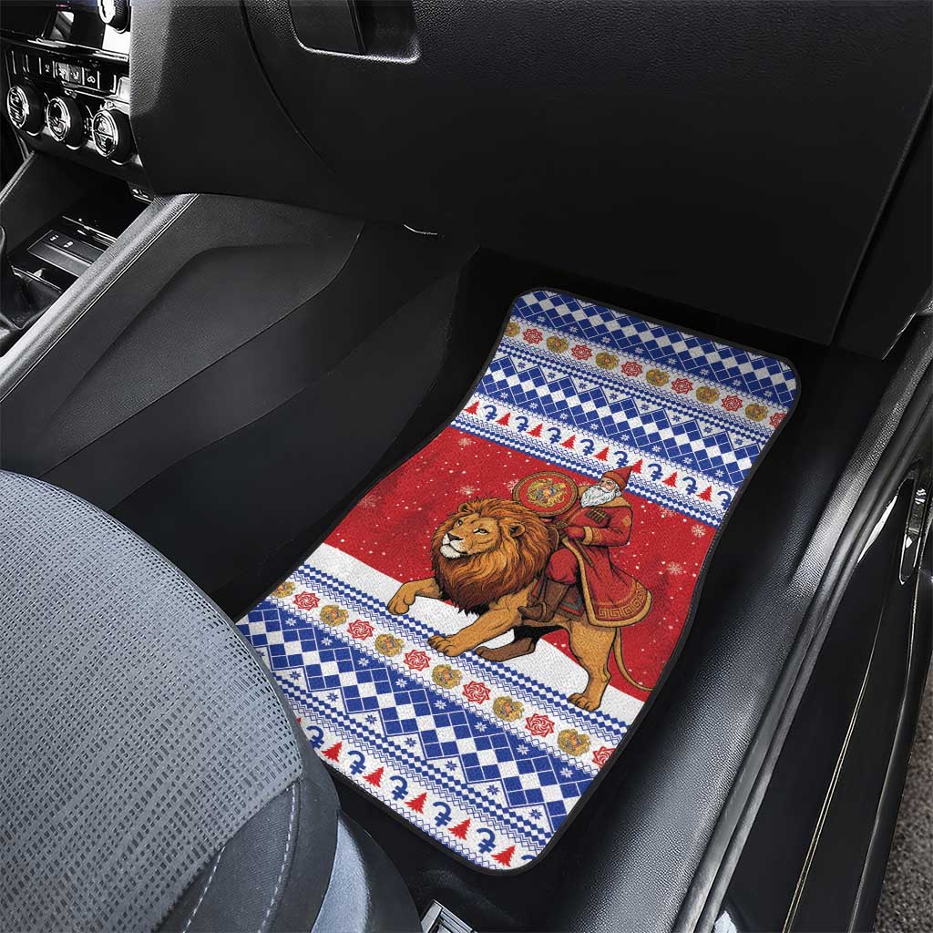 Armenia Christmas Car Mats Santa Riding Lion - Wonder Print Shop