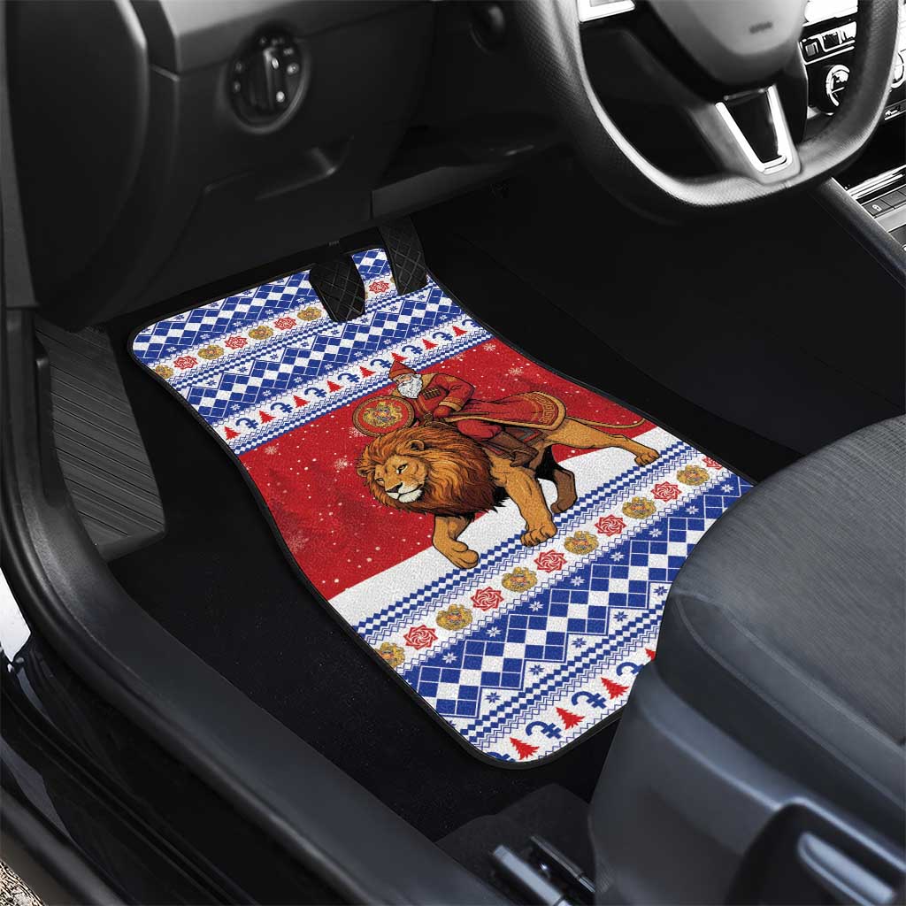 Armenia Christmas Car Mats Santa Riding Lion - Wonder Print Shop
