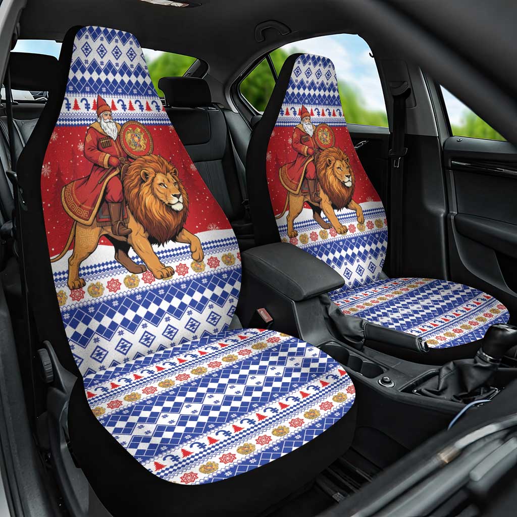 Armenia Christmas Car Seat Cover Santa Riding Lion - Wonder Print Shop