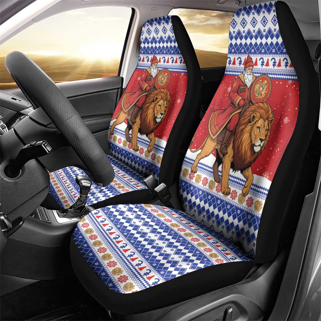 Armenia Christmas Car Seat Cover Santa Riding Lion - Wonder Print Shop