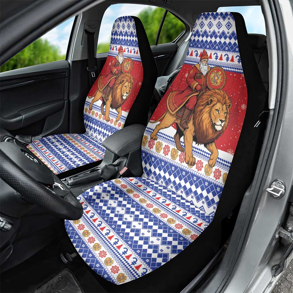 Armenia Christmas Car Seat Cover Santa Riding Lion - Wonder Print Shop