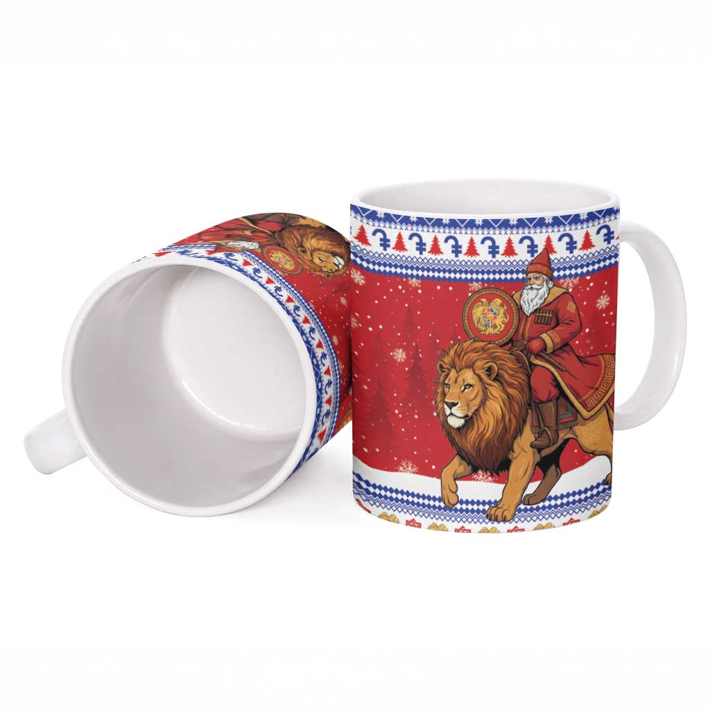 Armenia Christmas Ceramic Mug Santa Riding Lion - Wonder Print Shop