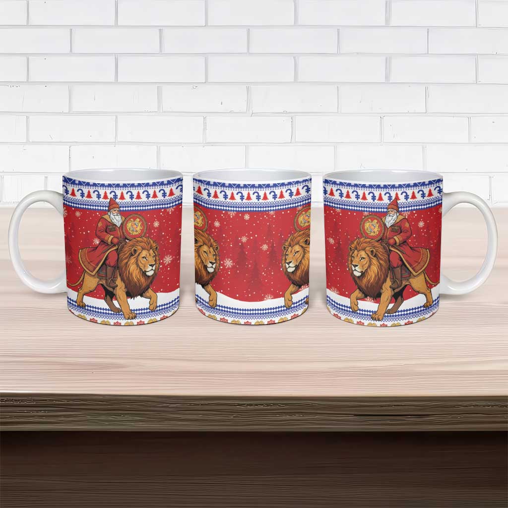 Armenia Christmas Ceramic Mug Santa Riding Lion - Wonder Print Shop