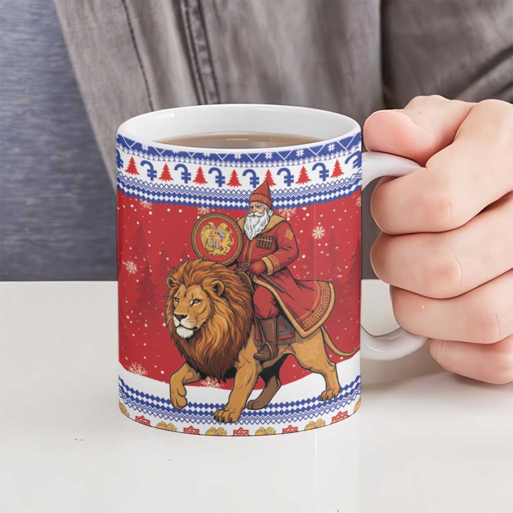 Armenia Christmas Ceramic Mug Santa Riding Lion - Wonder Print Shop