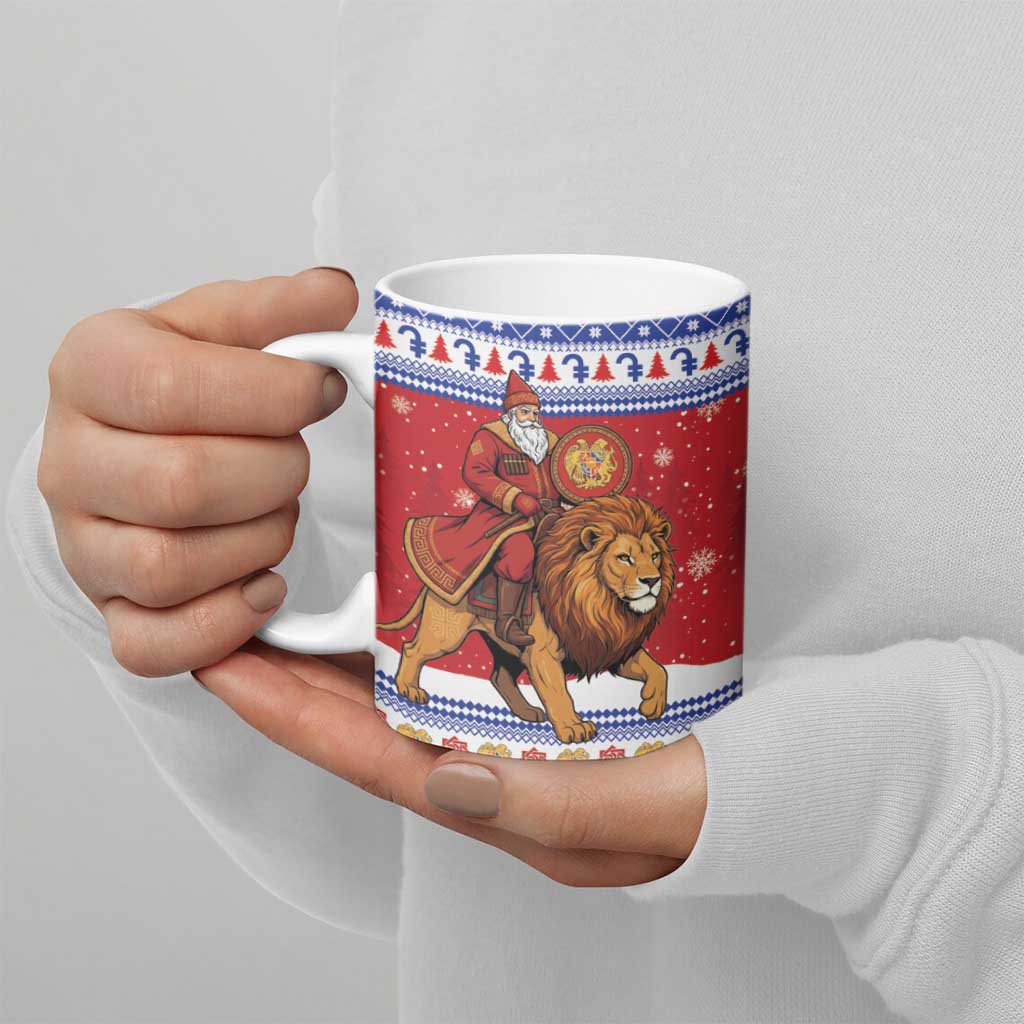 Armenia Christmas Ceramic Mug Santa Riding Lion - Wonder Print Shop